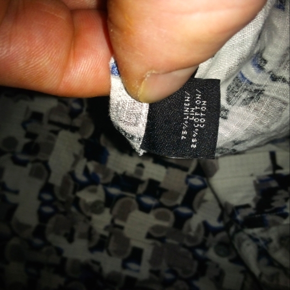 JHANE BARNES Geometric Monogram Abstract Button~Up Casual Shirt•Mens Size Medium - Picture 4 of 13